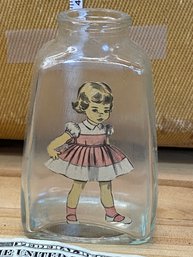 Small 4'  Bottle With Vintage Girl Decal #4