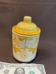 Covered Ceramic Small Canister. Made In Spain