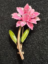 Vintage Pink Flower Pin