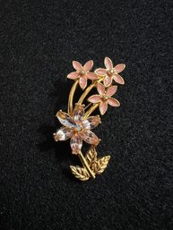 Peachy Pink Vintage Floral Pin