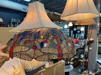 Beautiful Stained Glass Shade With Dragonflies