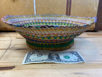 Handwoven Bowl Made From Old Telephone Wire (see Description)