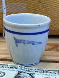 US Navy Vintage Captain's Egg Cup With Commissioning Pennant Burgee Flag
