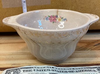 Antique Bowl With Gold And Floral Decoration