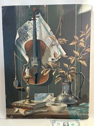 Vintage Print By Number  - Still Life With Violin