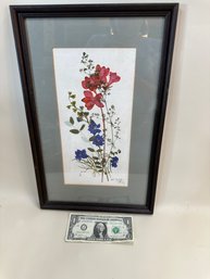 Dried Floral Print Reds And Purples- Signed