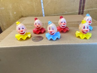 Set Of 6 Vintage Clown Cake/cupcake Toppers- Pretty Cute Not Creepy!
