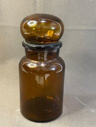 Belguim Made - Amber Glass Canister With Seal