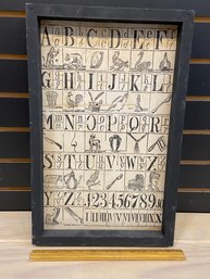 17.5 X 12' Framed Vintage Letters And Numbers