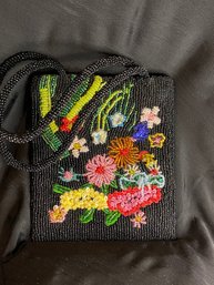 Sweet Floral Beaded Purse