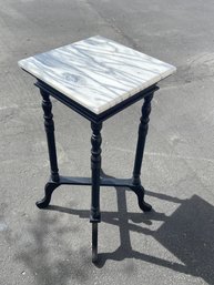 Side Table Black With Marble Top