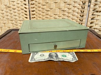 Green Vintage Jewelry Box W/drawer