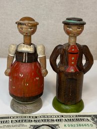 Carved Wood Salt & Pepper Shakers Germany?  Pennsylvania Dutch