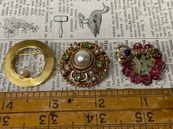 Three Beautiful Old Pins