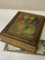 Vintage Golden Floral Vanity Box