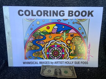 11x17.5' Signed Whimsical Coloring Book.  Brand New