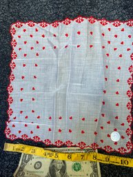 Switzerland Vintage Handkerchief- Red And White