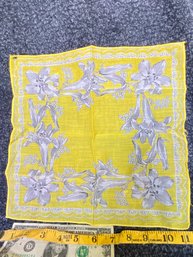 Yellow Lily Vintage Handkerchief