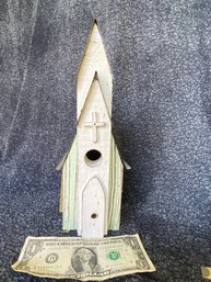 Rustic Church Birdhouse With Metal Roof