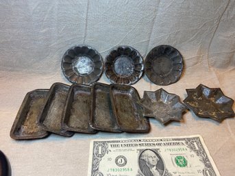 10 Pieces Of Antique Toy Bakeware - Very Primative