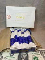 Vintage DMC Dollfus-Meig Paris Embroidery Thread #25 Blanc - In Original Box (Full Box Of 12)