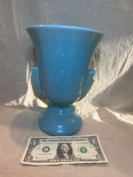 Art Deco-ish Blue Pottery Vase 9' Tall 7' Wide Approx.