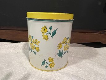 Cute Yellow Flower Tin Can