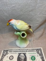Czech Pottery Bird Figurine Vase