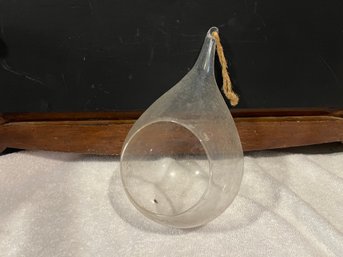 Hanging Teardrop Glass Globe, Great For Air Plants