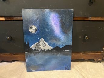 Galaxy Mountain Scene Painting 12x16