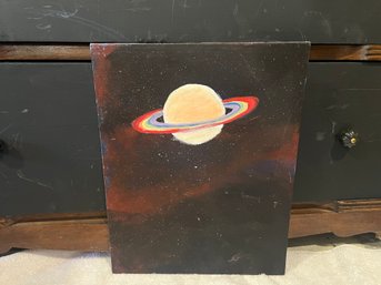 Rainbow Saturn Painting 11x14