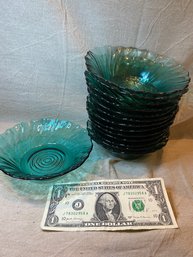 14 Vintage Depression. Glass Jeannette Swirl Bowls