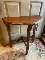 Wood Side Table - Good Shape And Sturdy. Wood Is Pretty On Top- Could Use Oil.