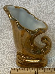 Vintage Mini Cornucopia Gold Vase