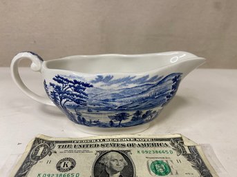 Liberty Blue Lafayette Landing At West Point Gravy Boat