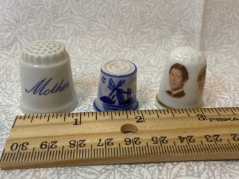 3 Hand Painted Thimbles