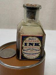 Fancy Colored Ink By Thaddeus Davids & Co Bottle With Original Cork