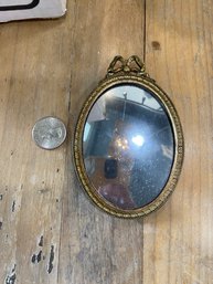 Tiny Gold Mirror With Hanger On Back. PRECIOUS