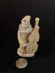 1945-1952 Clown With Bass Ceramic Figurine Planter -Made In Occupied Japan