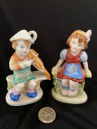 1945-1952 2 Ceramic Figurines  -Made In Occupied Japan