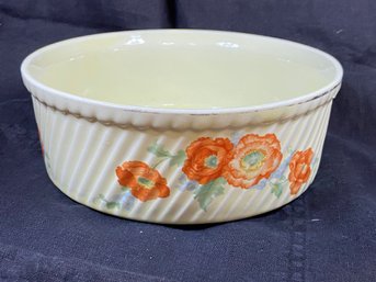 Vintage Hall Round Casserole With Poppies. Marked Hall 505 Plus The Hall Gold Stamp