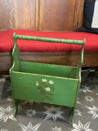 Yummy Little Green Magazine Rack From The 50's. Handpainted