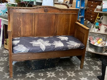 Church Pew/ Bench Made From An Old Oak Bed Headboard And Footboard