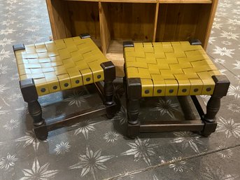 Absolutely Drop Dead MCM Woven Leather Stools (2)