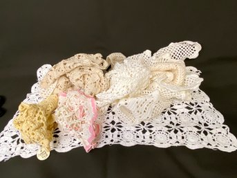 Tons Of Hand Crocheted Doilies And RBG Collar