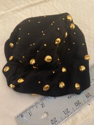 Black Hat With Gold Jewels