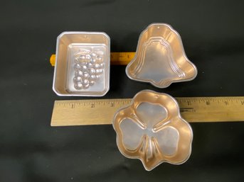 3 'copper' Vintage Jello Molds