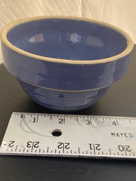 Vintage Blue Stoneware 5' Crock Bowl.  Great Addition To A Collection
