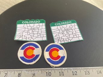 4 Colorado Patches - Two Newer Iron On And The Flag Ones Are Sew On And Vintage