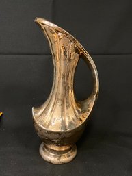 MCM Vintage Savoy Weeping Gold Ceramic Pitcher - Art Deco